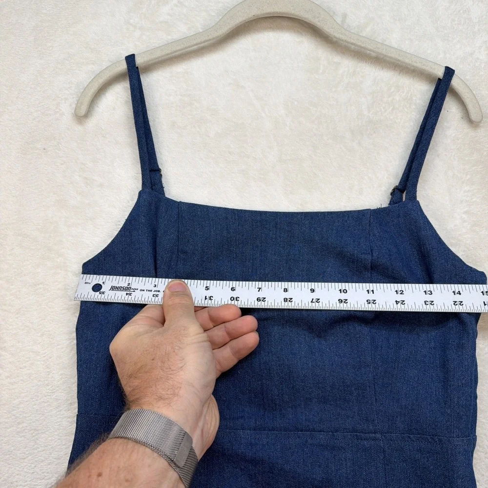 Jason Wu Collection Blue Denim Look Midi‎ Slip Dress Minimalist Womens Small